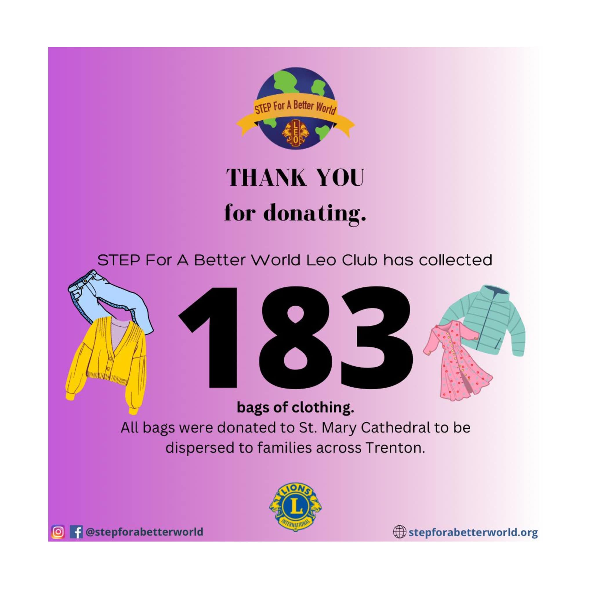 Donor dropping off clothes