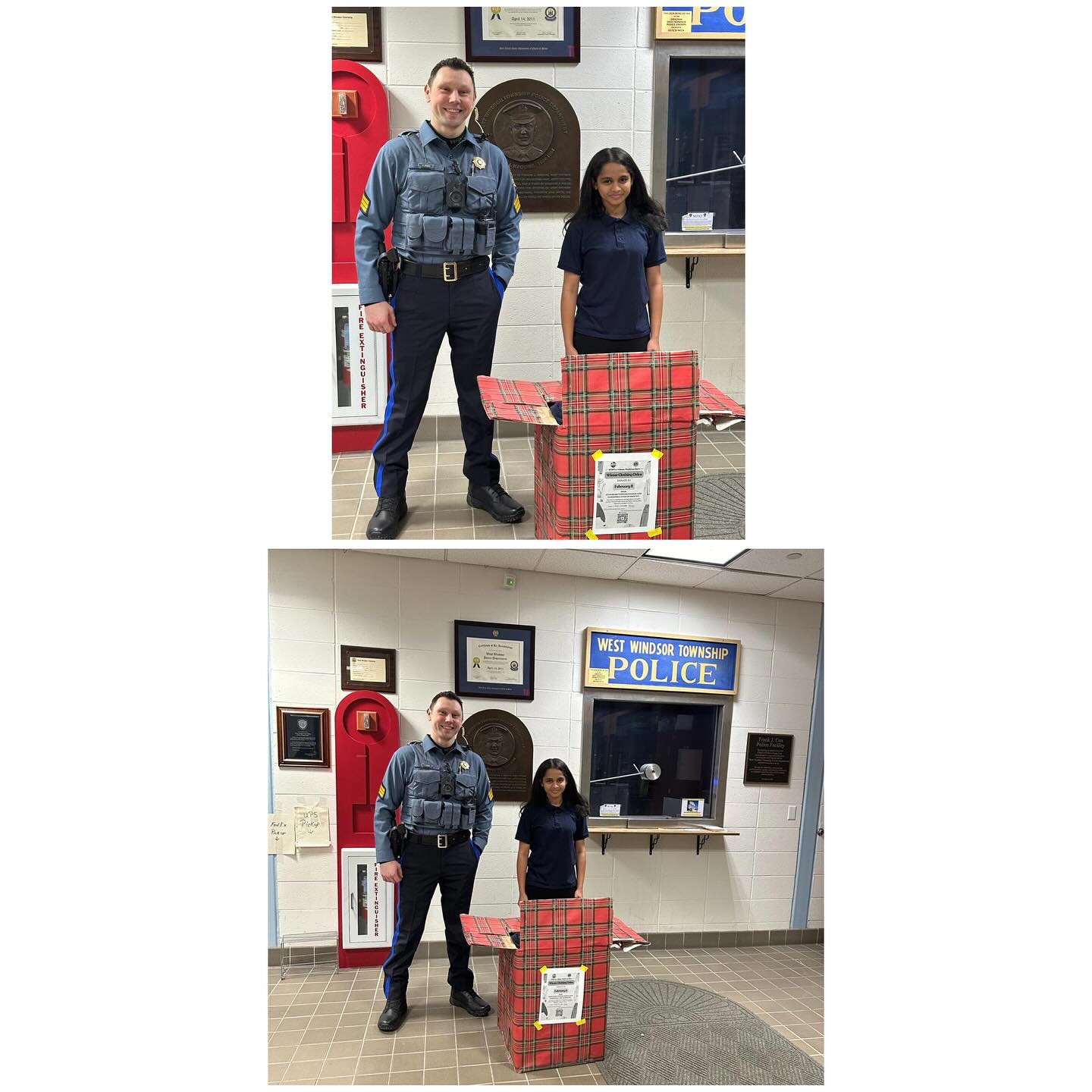 Family donating clothes