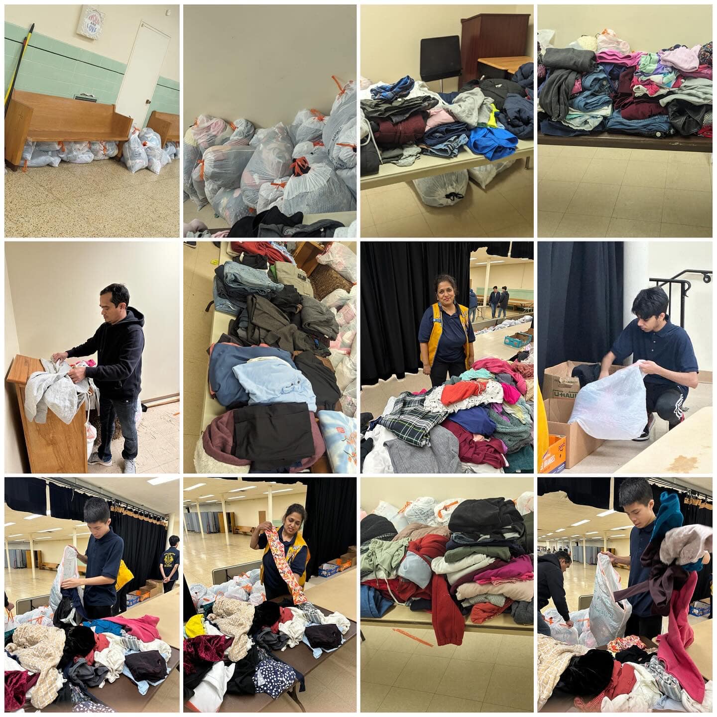 Organizing clothing for donation
