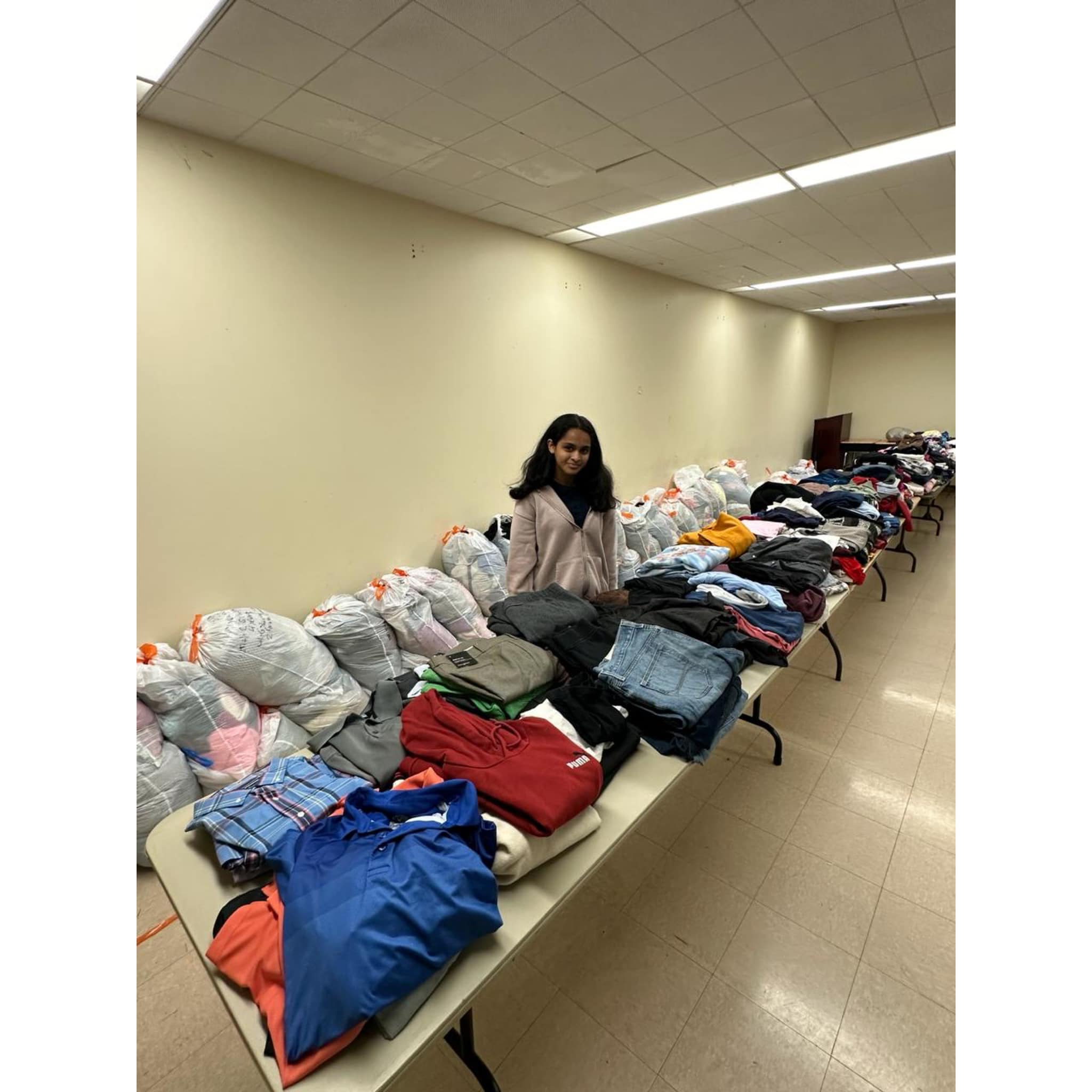 Staff preparing donations