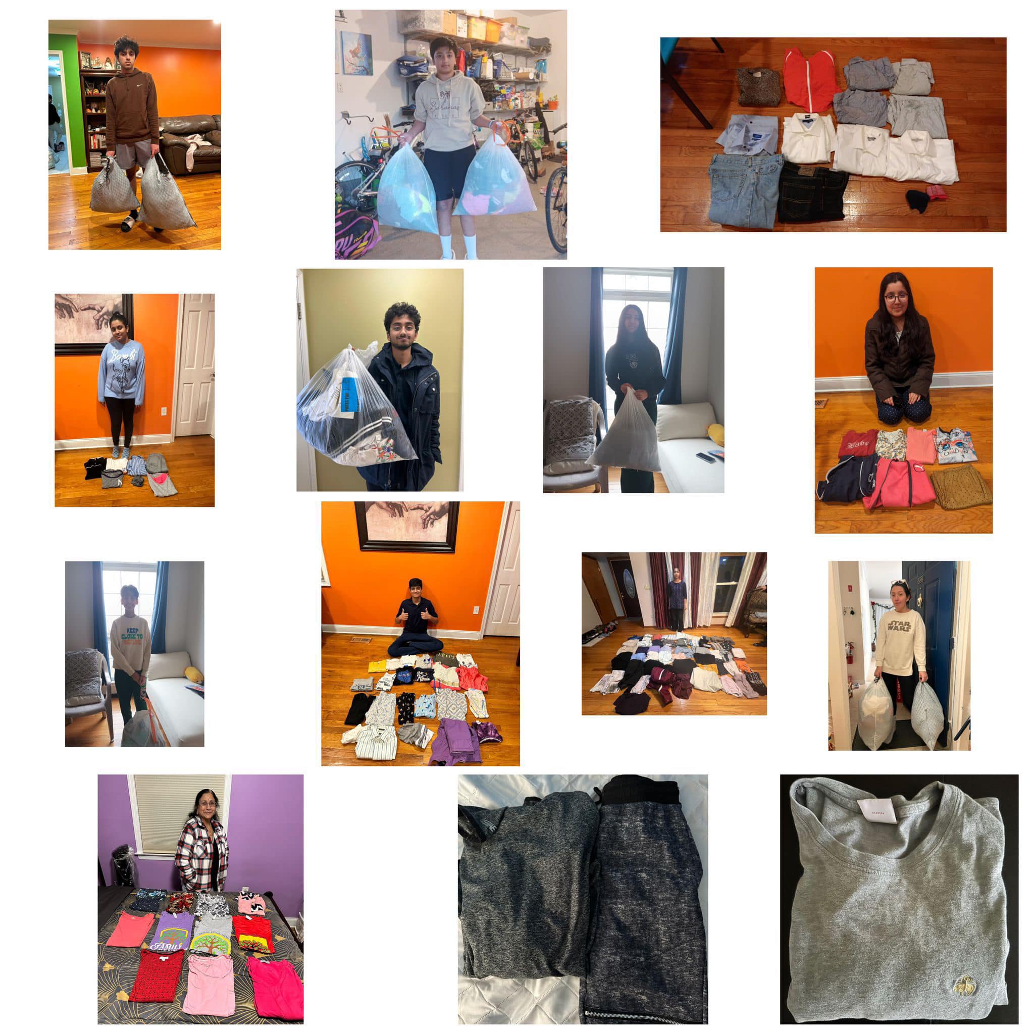 Team working on the clothing drive