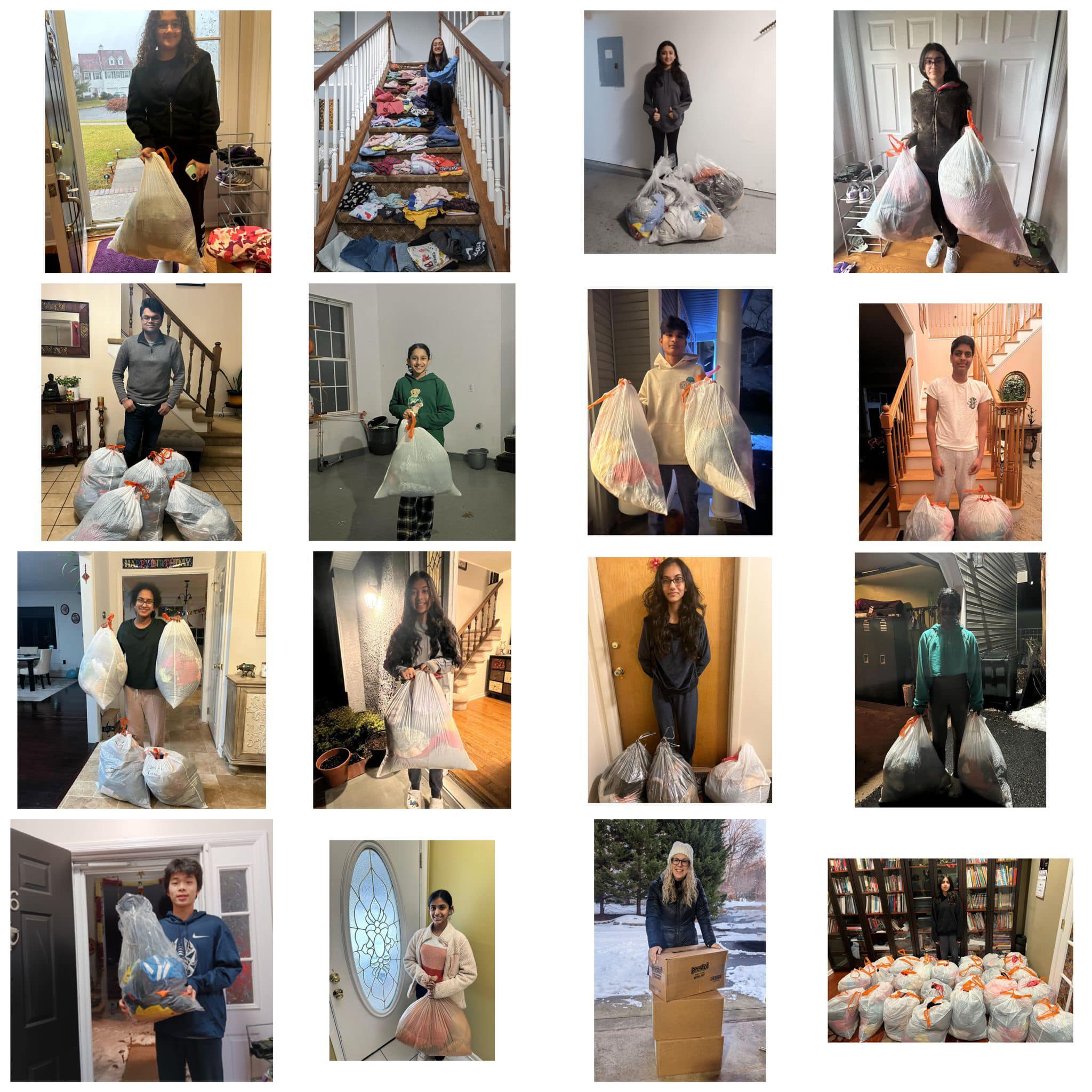 Organizing clothing for donation